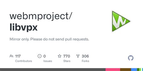 libvpx/README at main · webmproject/libvpx · GitHub.